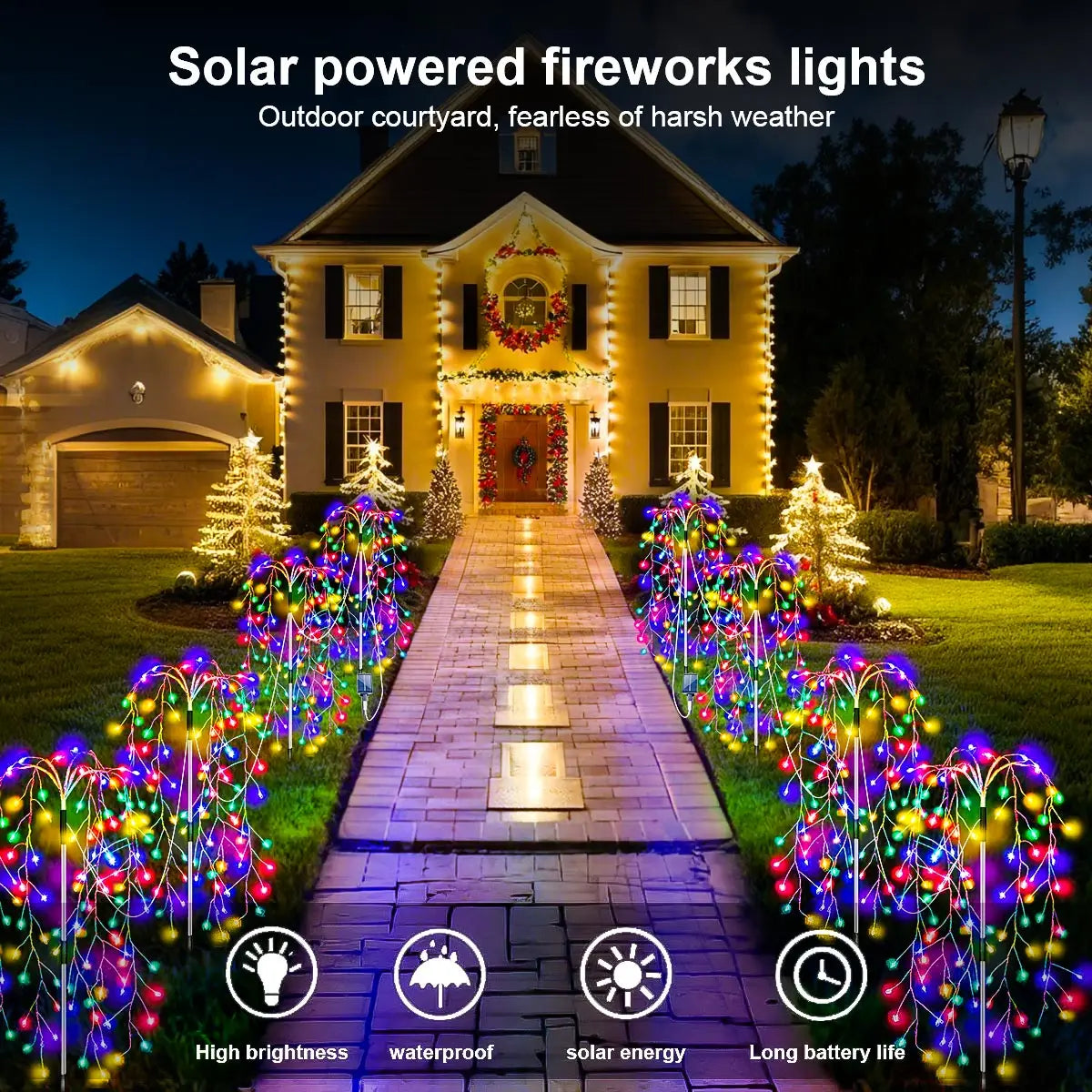 WELPUR Solar Firecracker LED Lights For Garden Decor