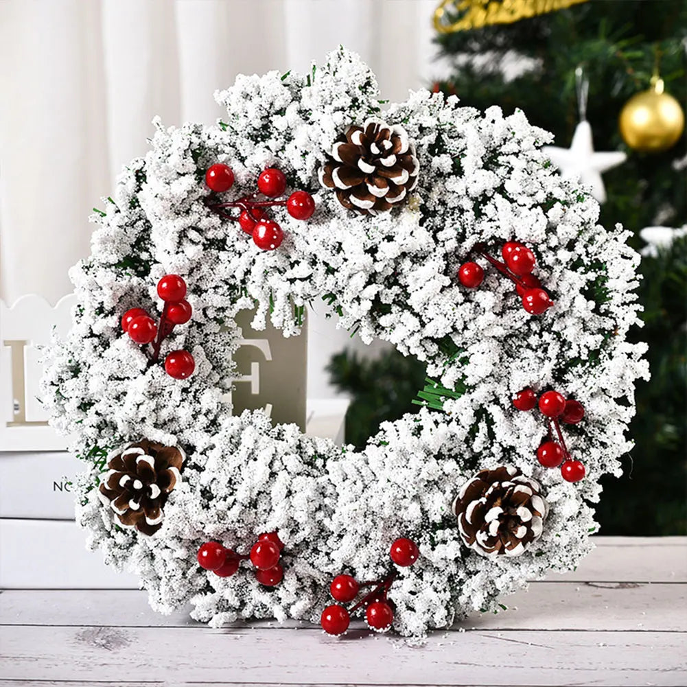 Shunmaii Christmas Door Wreath Hanging Decorations PVC