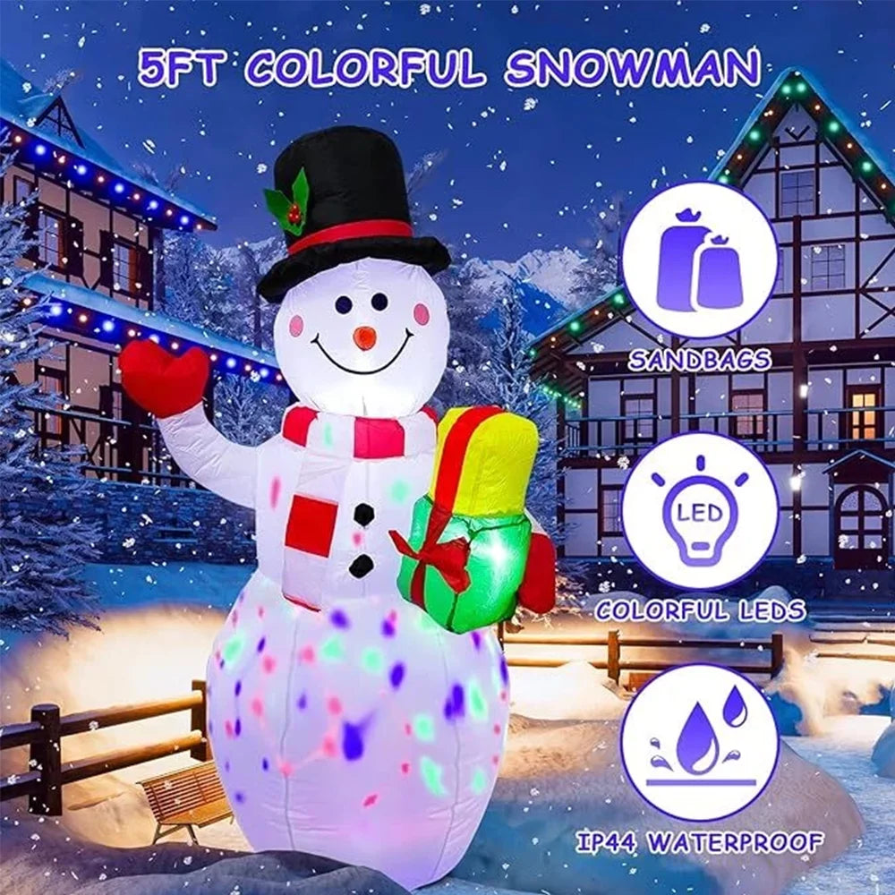Hignconcerned Snowman Inflatable Outdoor Yard Decor LED