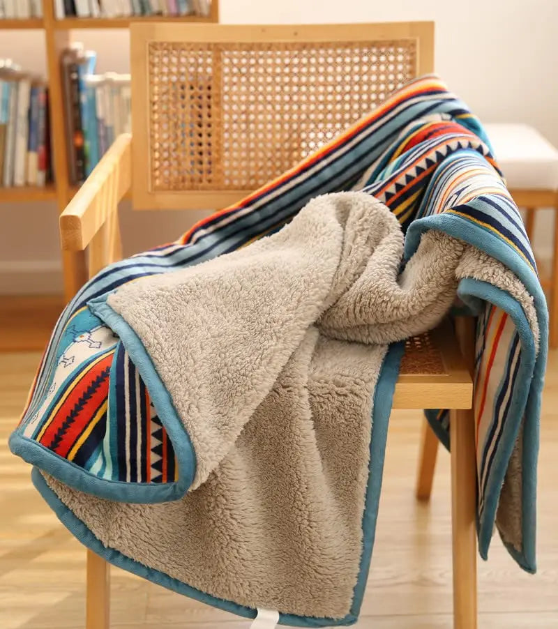 Lightweight Boho Sherpa Throw 50 X 60 Blanket Luxury