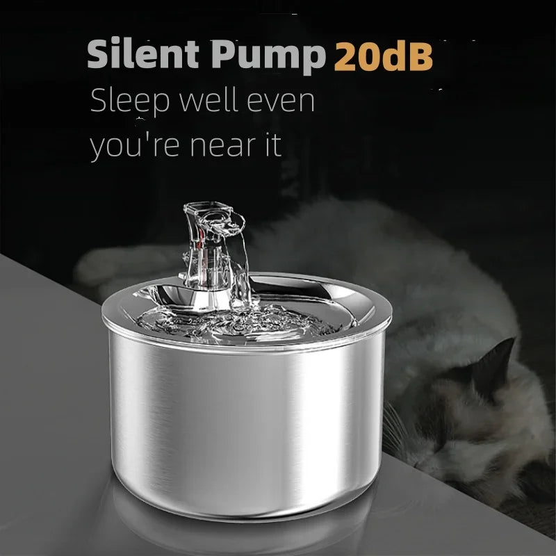 NPET Stainless Steel Pet Water Fountain Automatic Sensor