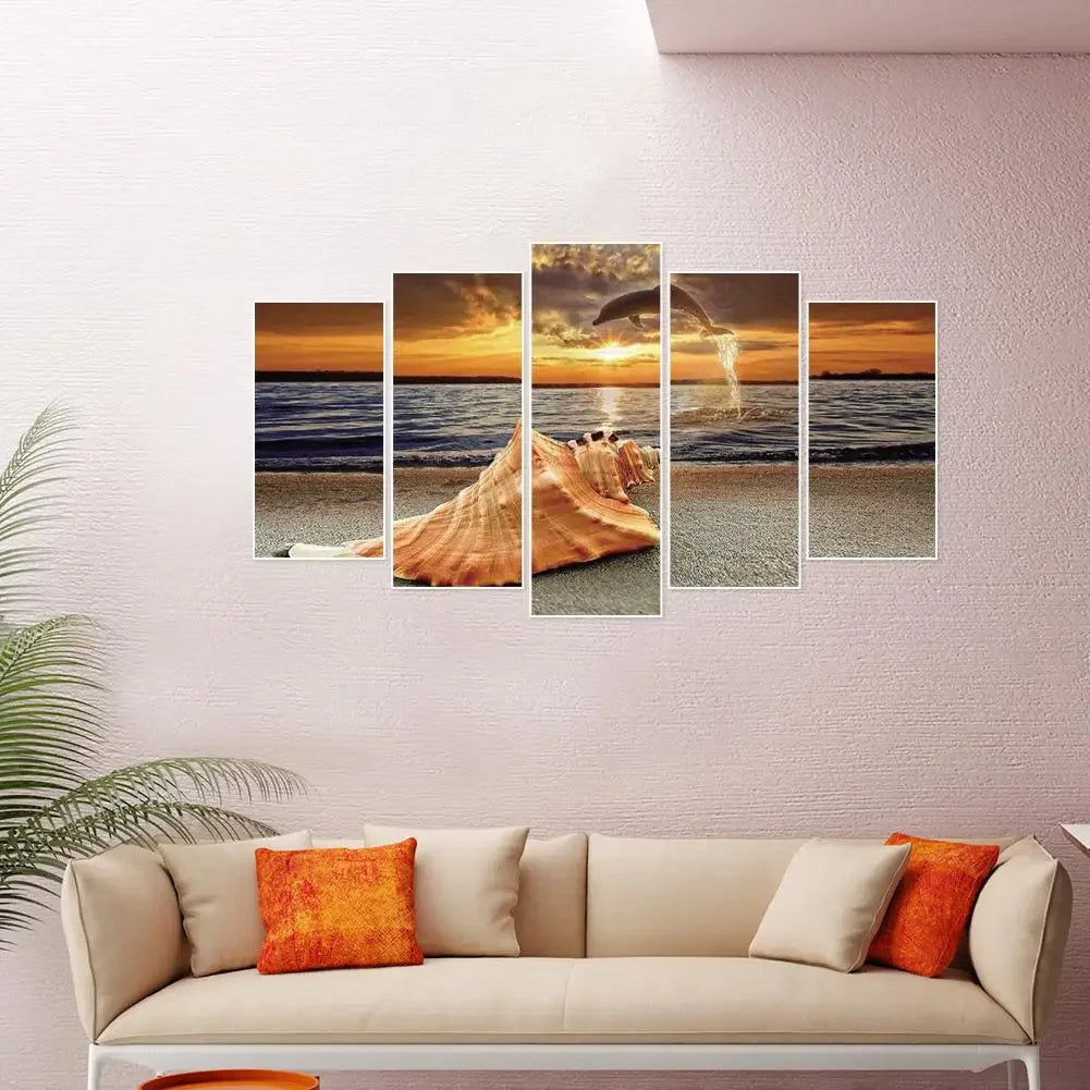 Canvas Seaside Sunset Diamond Painting 5D Full Round Kit