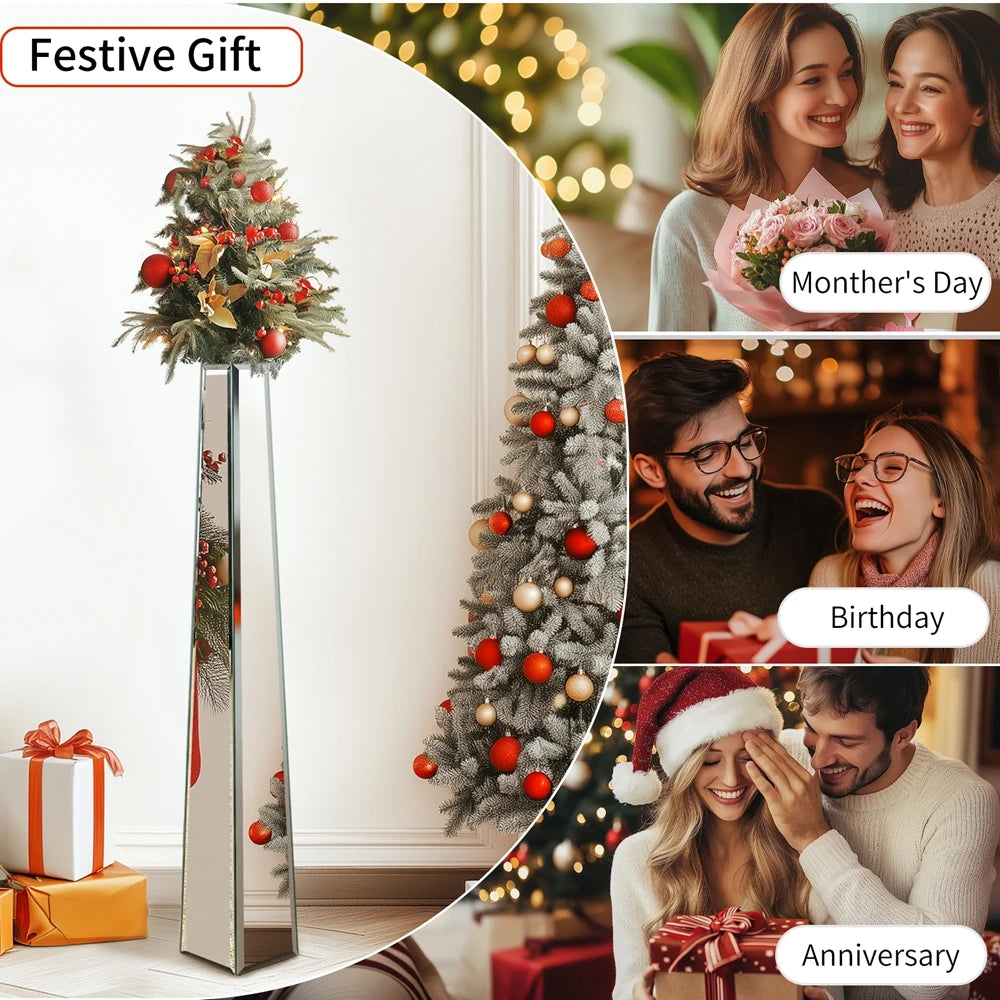 Function Mirrored Glass Floor Vase Modern Home Decor