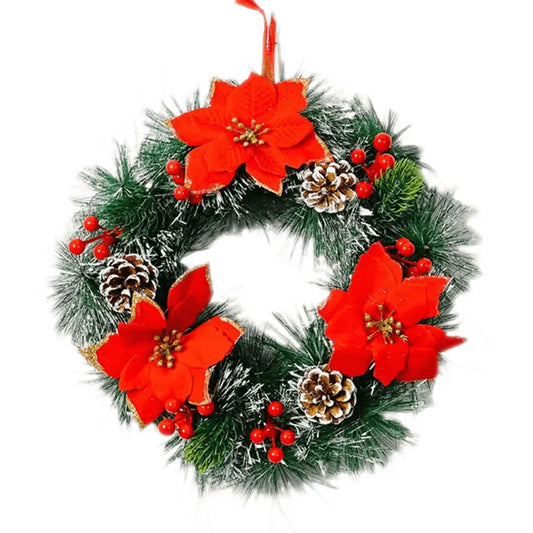 Shunmaii Christmas Door Wreath Hanging Decorations PVC