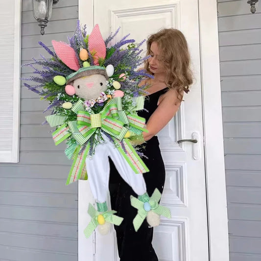 Guangdong Easter Bunny Wreath Decor For Spring Indoor Use