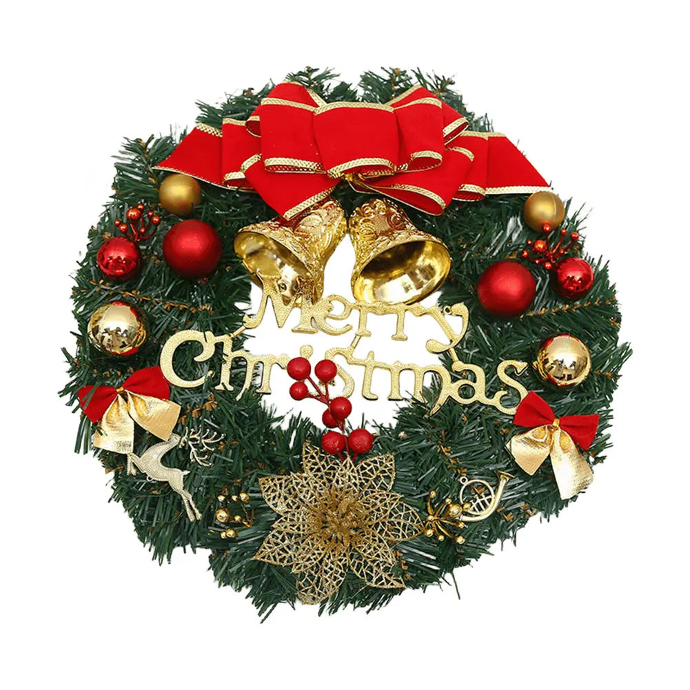 Shunmaii Christmas Door Wreath Hanging Decorations PVC