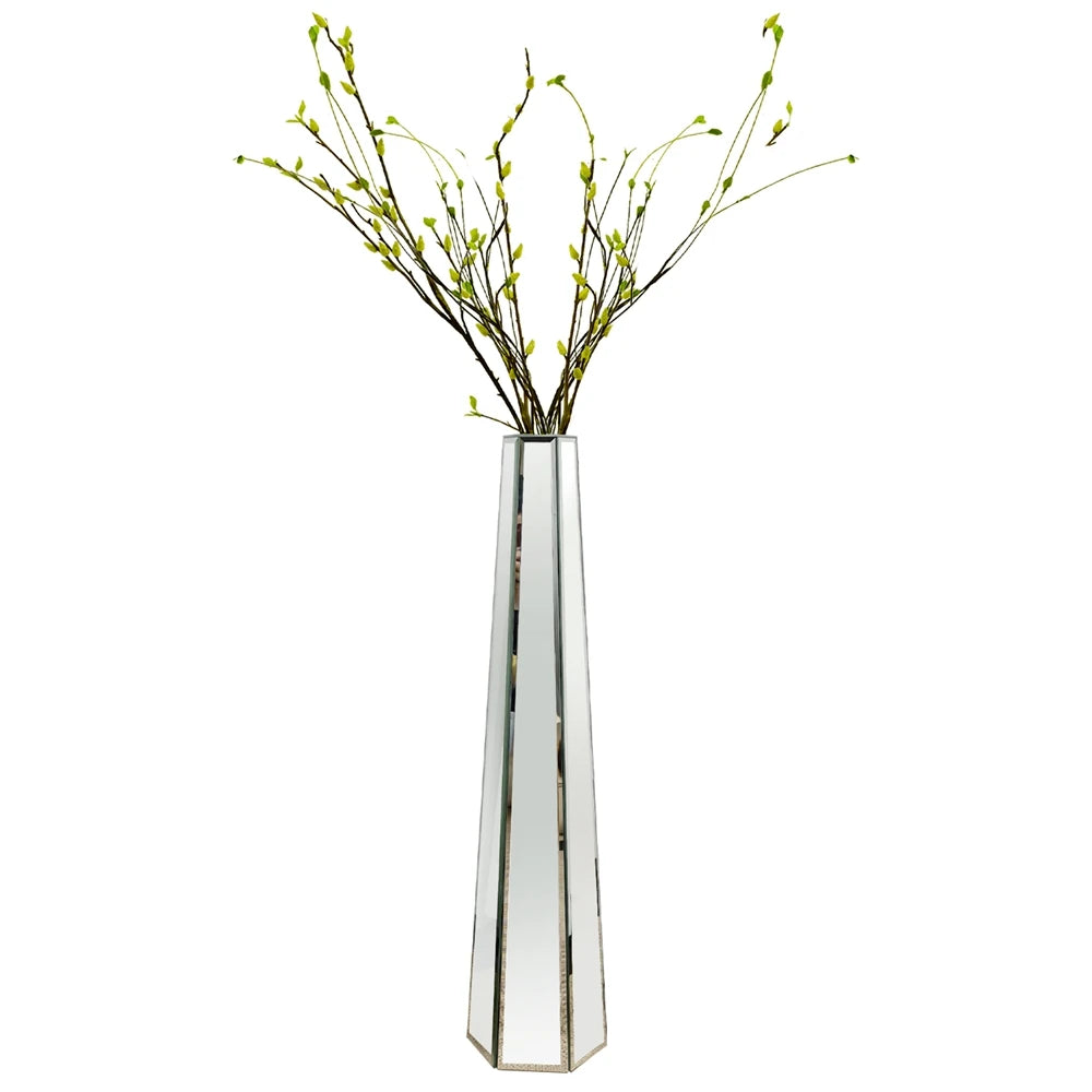 Function Mirrored Glass Floor Vase Modern Home Decor