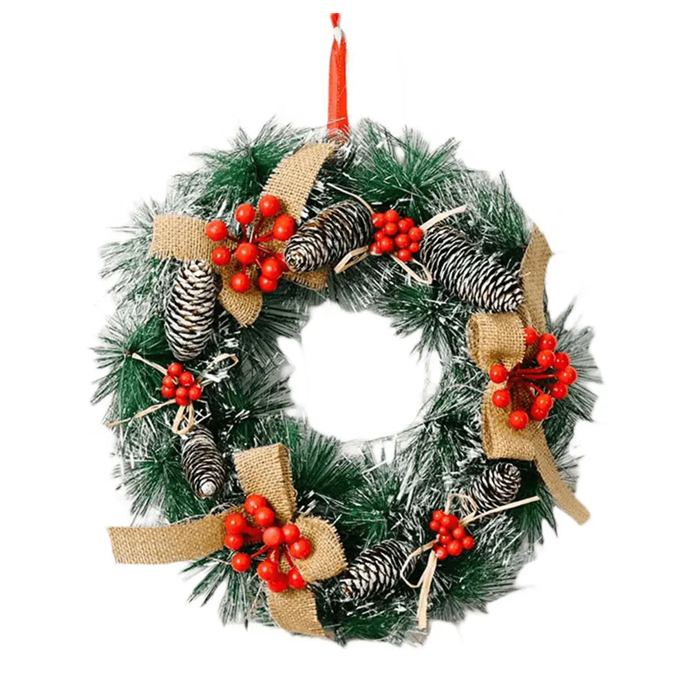 Shunmaii Christmas Door Wreath Hanging Decorations PVC