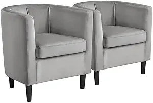 Velvet Accent Chair Modern Comfortable Armchairs Upholstered Barrel Sofa Chair for Living Room Bedroom Waiting Room Beige
