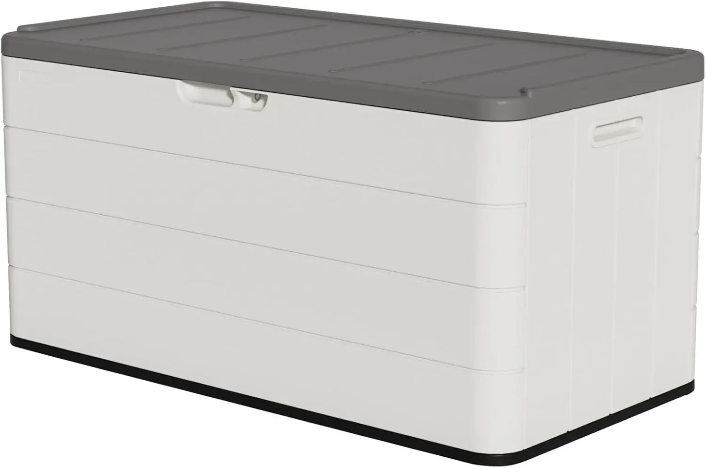 150 Gallon Lockable Resin Deck Box Waterproof and UV Resistant Outdoor Storage Box for Cushion Storage Black