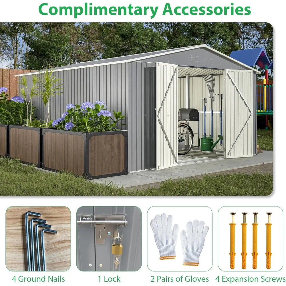Galvanized Steel Outdoor Storage Shed With Floor Frame