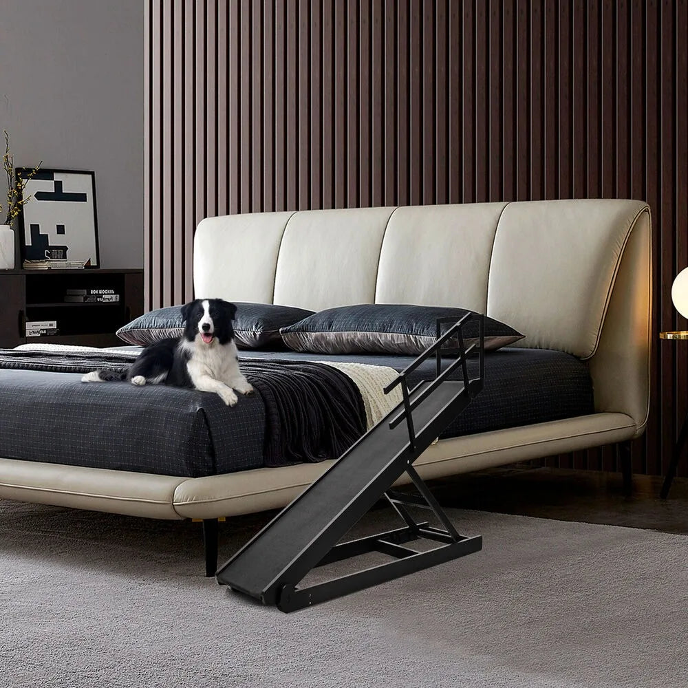 Dog Door Adjustable Folding Ramp For Bed And Car Use