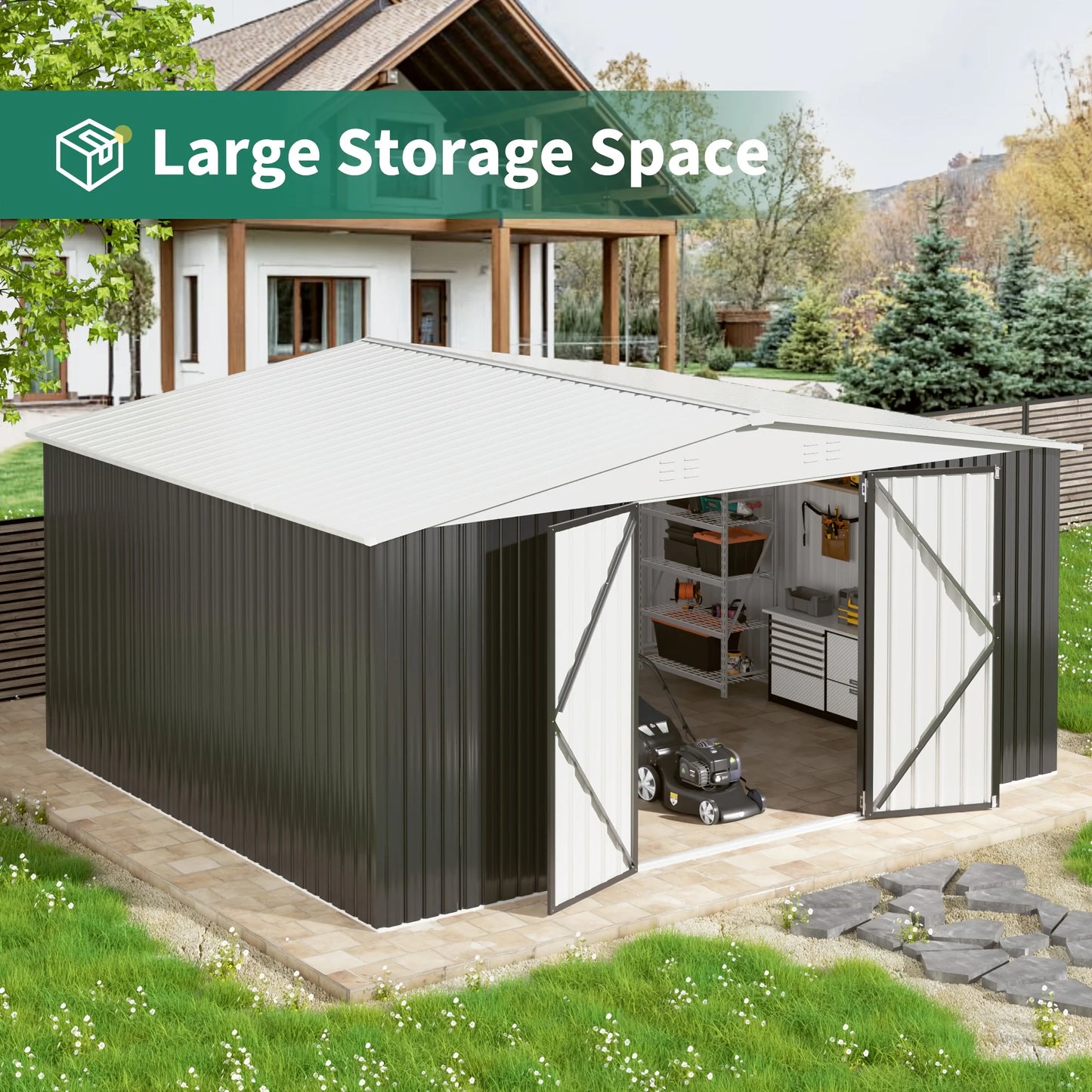 Polar Aurora Galvanized Steel Storage Shed Lockable Hasp