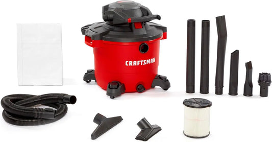 CMXEVBE17607 16 Gallon 6.5 Peak HP Wet Dry Vacuum with Detachable Leaf Blower Portable Shop Vacuum with Filter Dust Collection