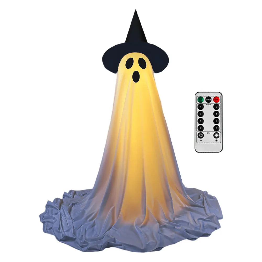 Lighted Spooky Ghost Decor With String Lights For Halloween