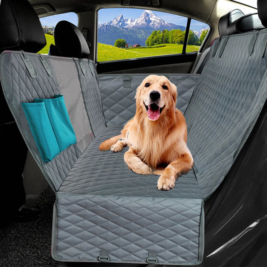 Petravel Waterproof Dog Car Seat Cover Hammock Rear Seat Protector for All Breeds