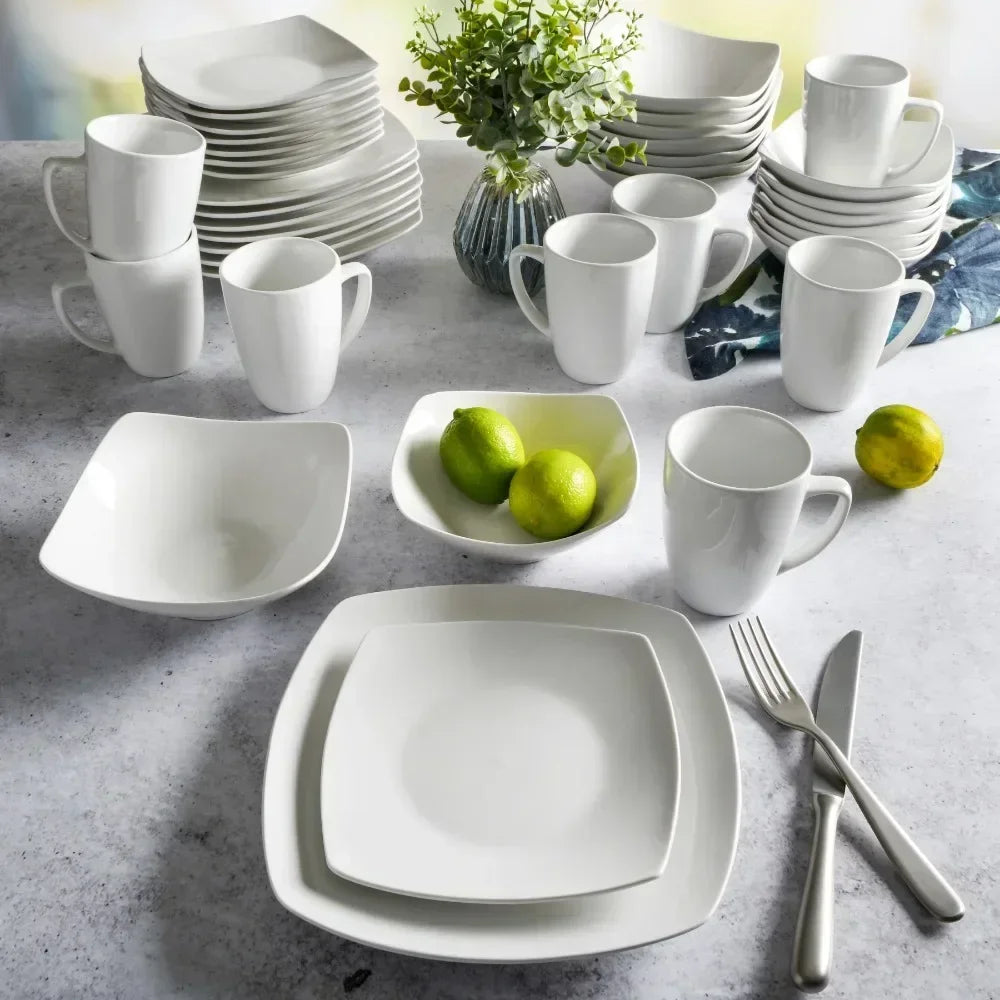 PDQ Everyday Square Expanded Dinnerware Set for Dining