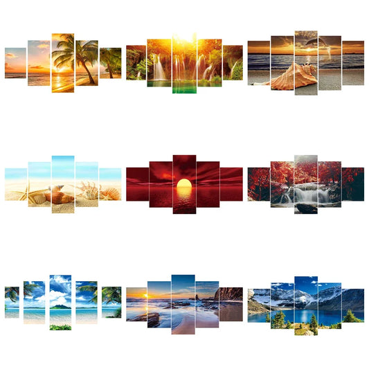 Canvas Seaside Sunset Diamond Painting 5D Full Round Kit