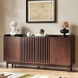 DAFIFY Buffet Storage Cabinet With Grille Doors And Adjustable Shelves