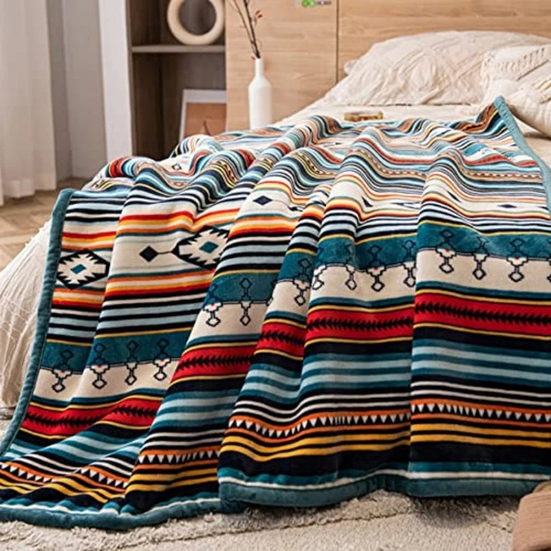 Lightweight Boho Sherpa Throw 50 X 60 Blanket Luxury