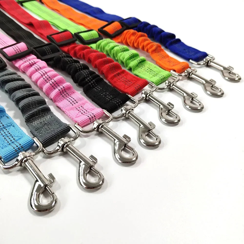 Pet Dog Car Seat Belt Retractable Elastic Reflective Safety Traction Rope Harness Accessories