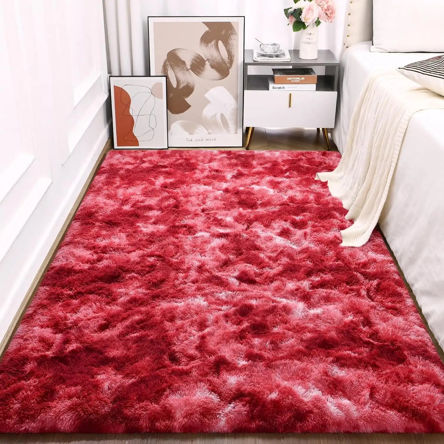Lochas Soft Plush Tie Dye Velvet Rugs for Living Room