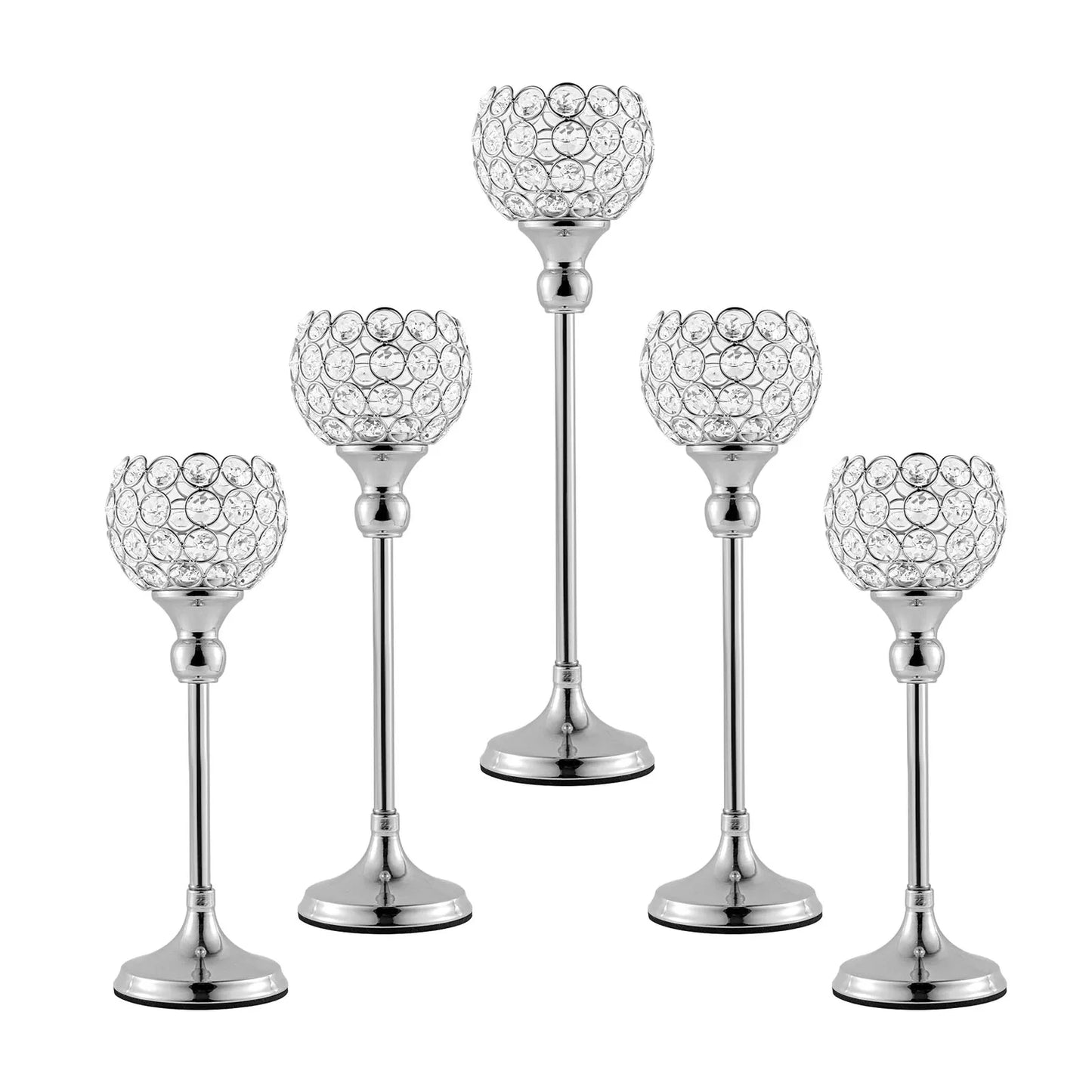 VINCIGANT Crystal Candlestick Holders For Weddings Set