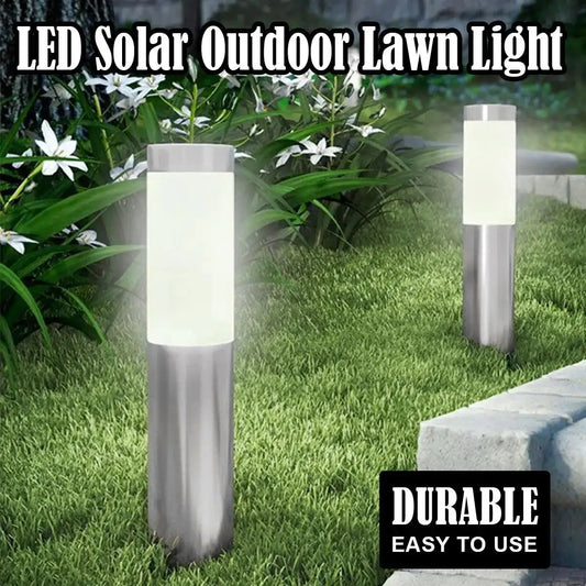 Cylindrical Garden Solar Light Dusk To Dawn Waterproof Outdoor Lamp Cool White And Warm White LED Bulbs