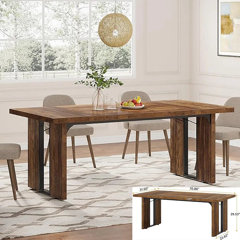 LITTLE TREE Farmhouse Dining Table For Dining Room