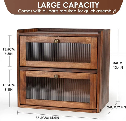 Lady Bug Limited Wooden Bread Box Countertop Keeper