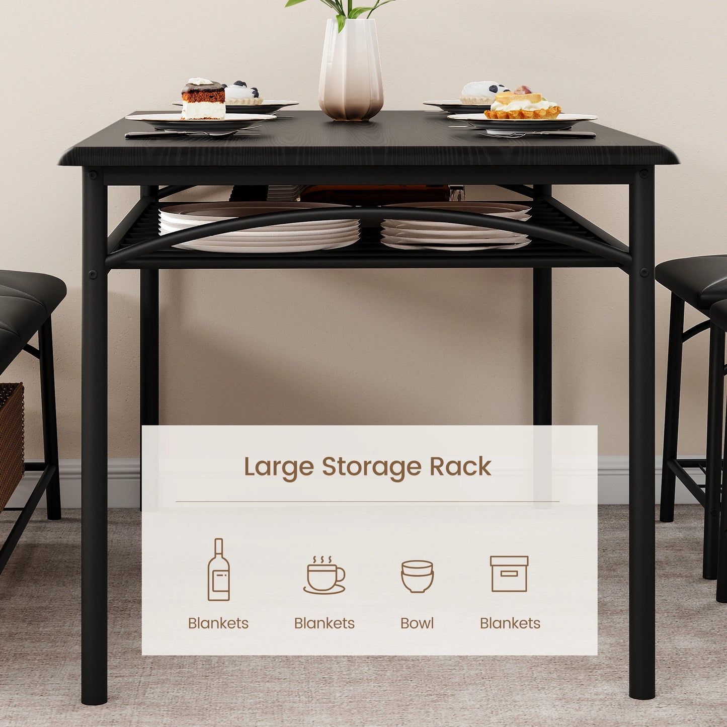 HobbyLane Dining Table Set For 4 With Upholstered Bench