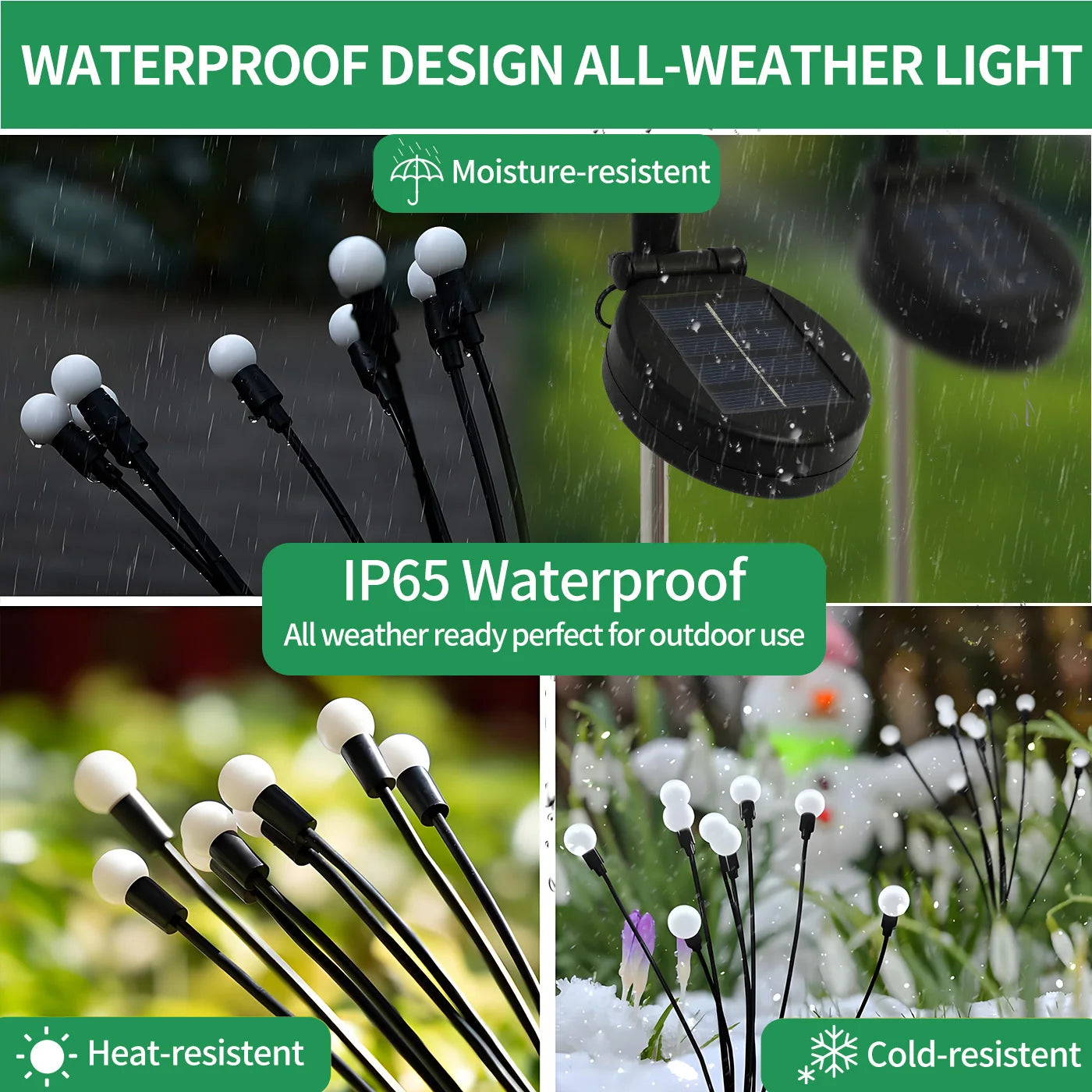 8 Head Solar Firefly LED Lights Weatherproof Outdoor Garden LandscapingIllumination