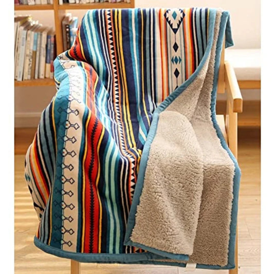 Lightweight Boho Sherpa Throw 50 X 60 Blanket Luxury
