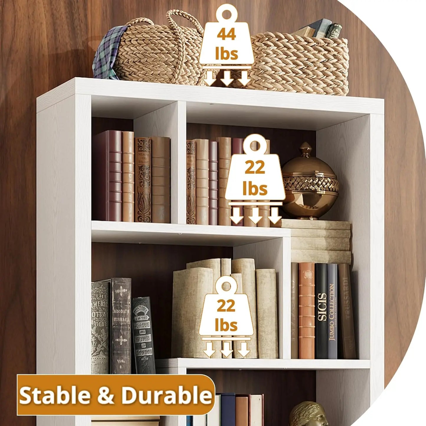 IRONCK Geometric Six Shelf Industrial Bookcase Etagere Display