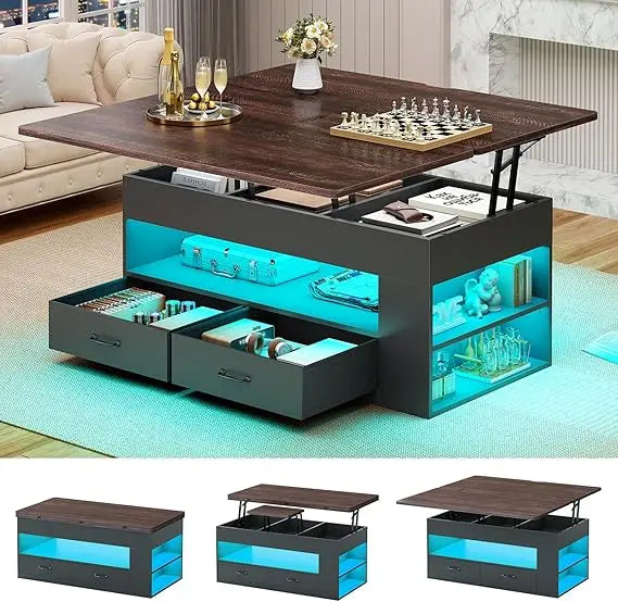 Lift Top Coffee Table With Storage And Hidden Compartment