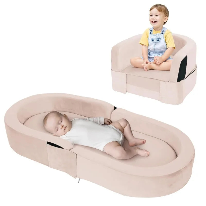Wanan Toddler Travel Bed Removable Washable Portable Bed Gray