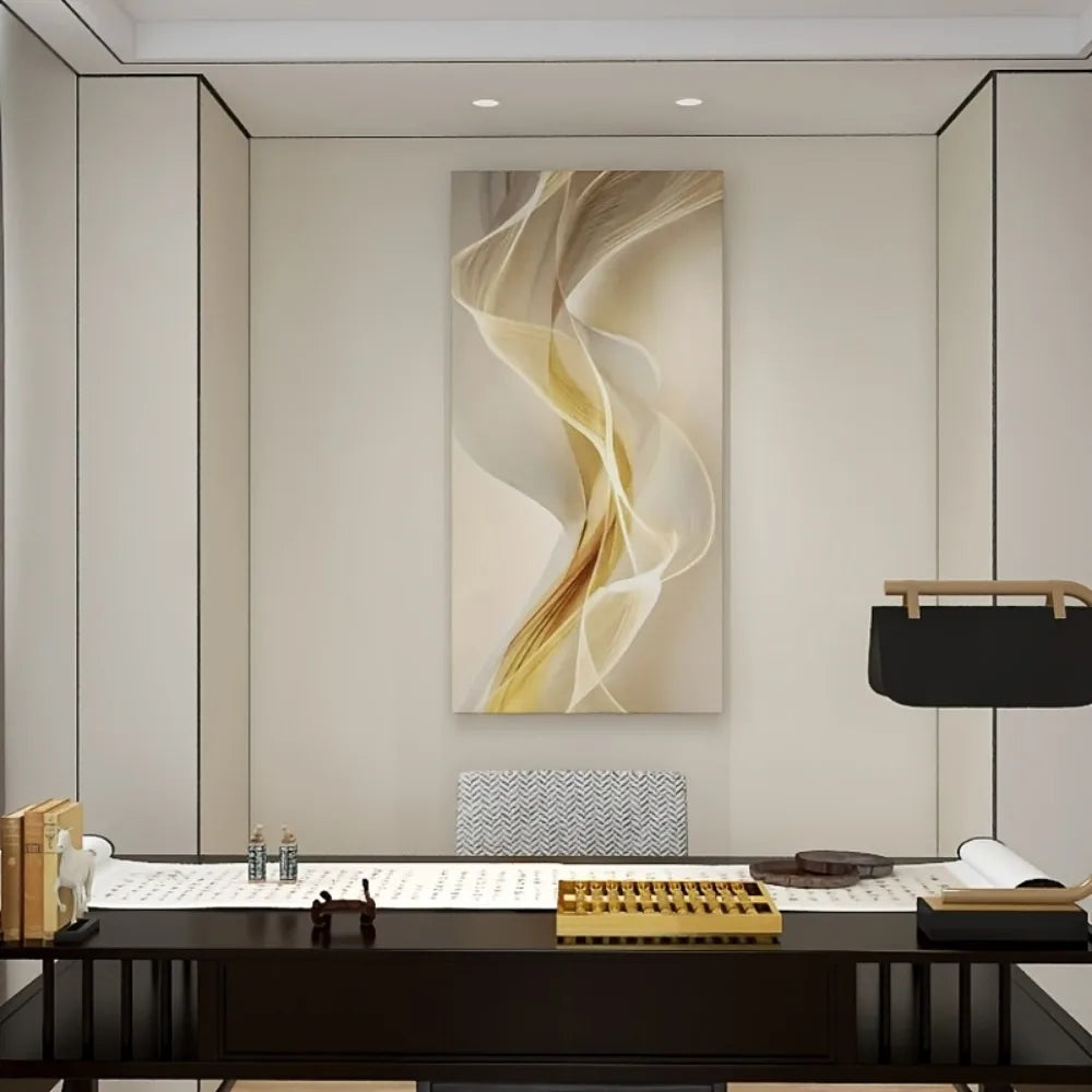 1.5 Inch Solid Wood Frame Modern Abstract White Canvas Art Simple Mural Suitable for Living Room Bedroom or Hallway