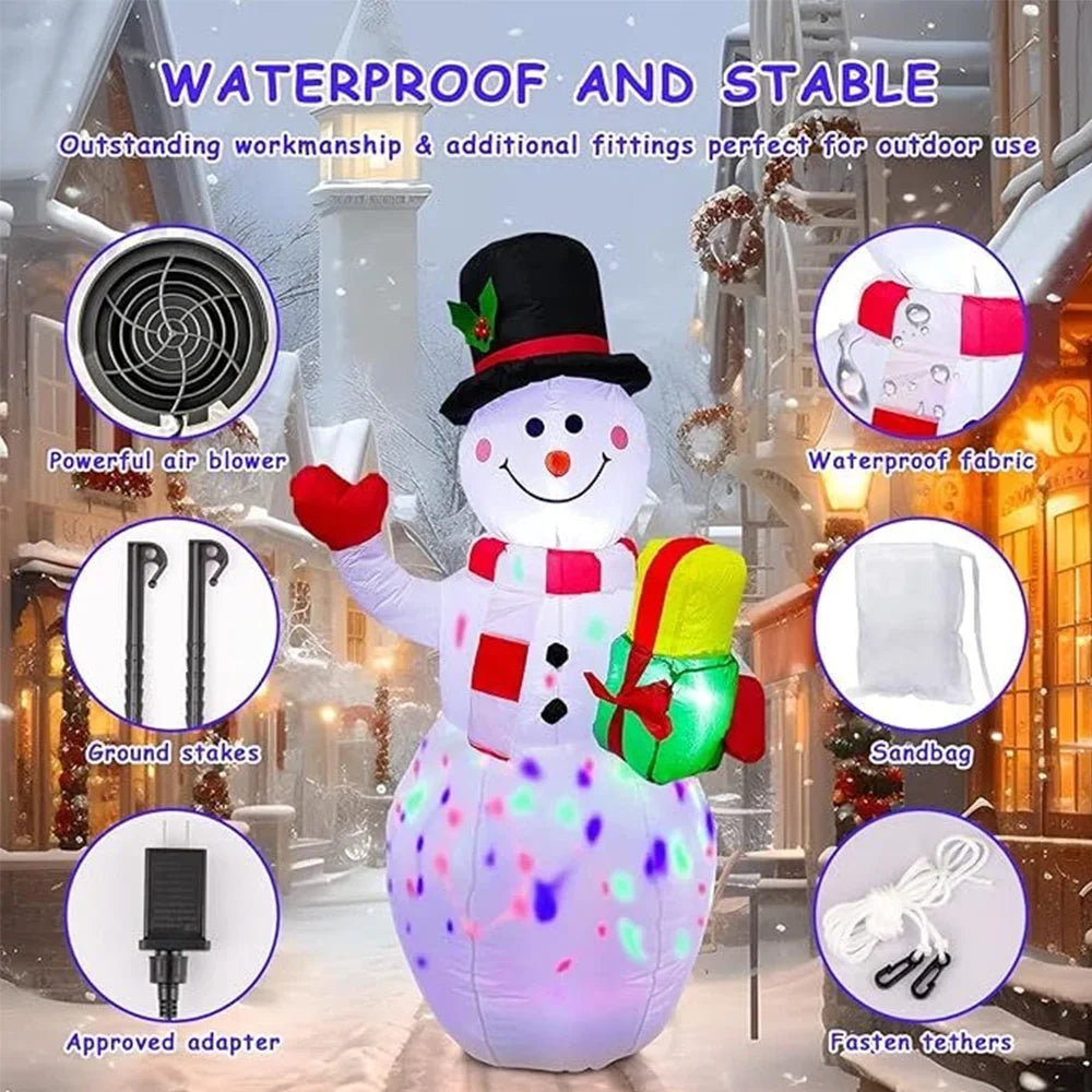 Hignconcerned Snowman Inflatable Outdoor Yard Decor LED