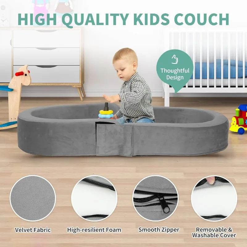 Wanan Toddler Travel Bed Removable Washable Portable Bed Gray