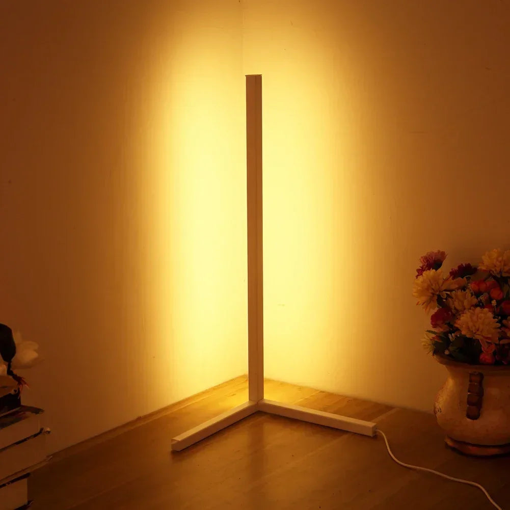 Modern RGB LED Corner Floor Lamp For Living Room Decor