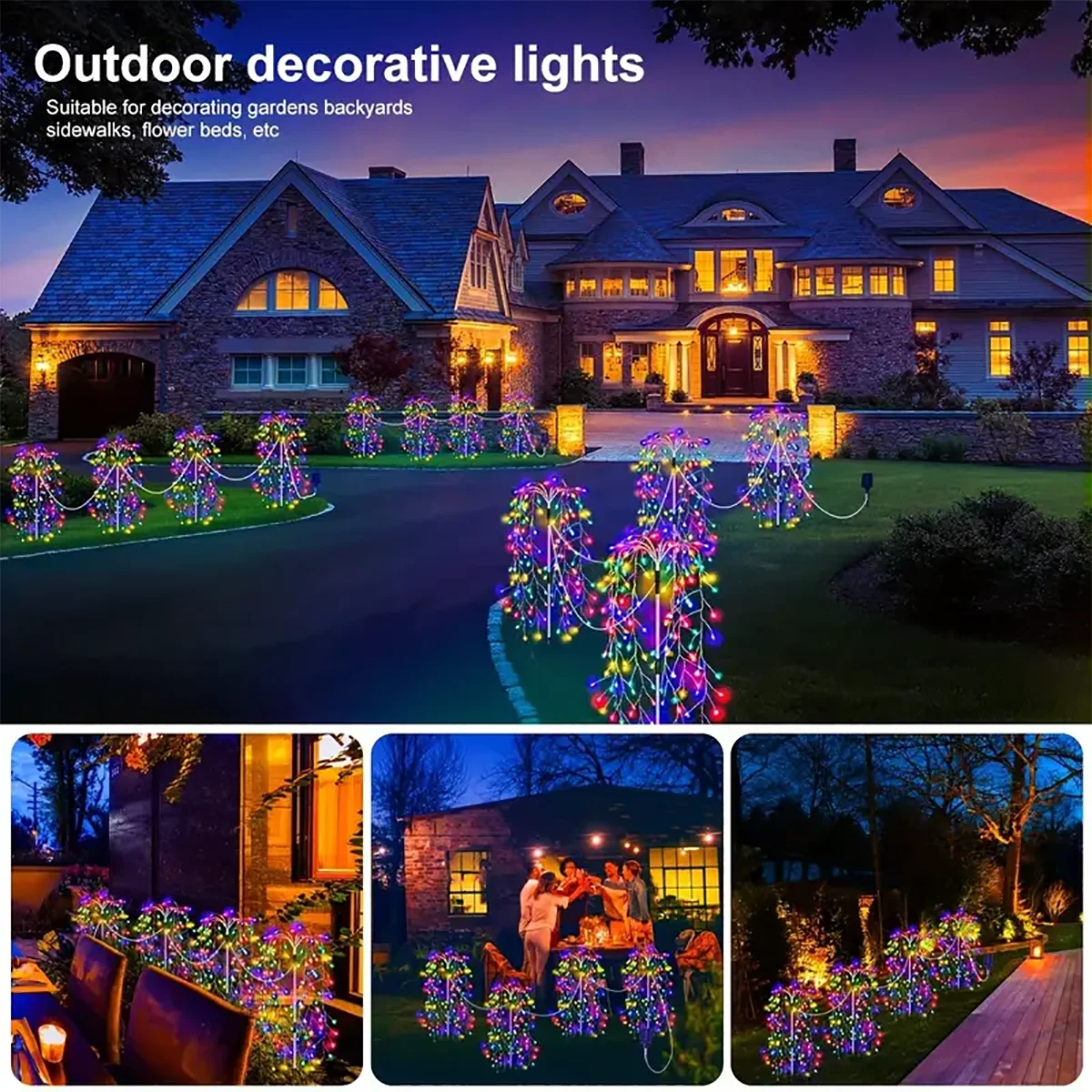 WELPUR Solar Firecracker LED Lights For Garden Decor