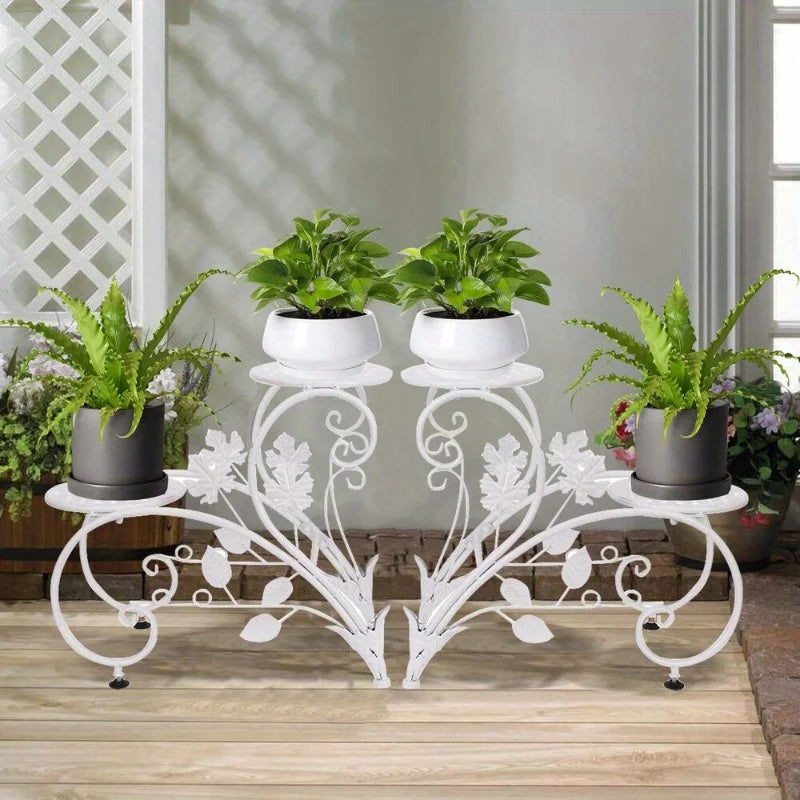Set Of 2 DIY Matching Plant Stand Entryway Garden Wedding Flower Shelf Rack Decor