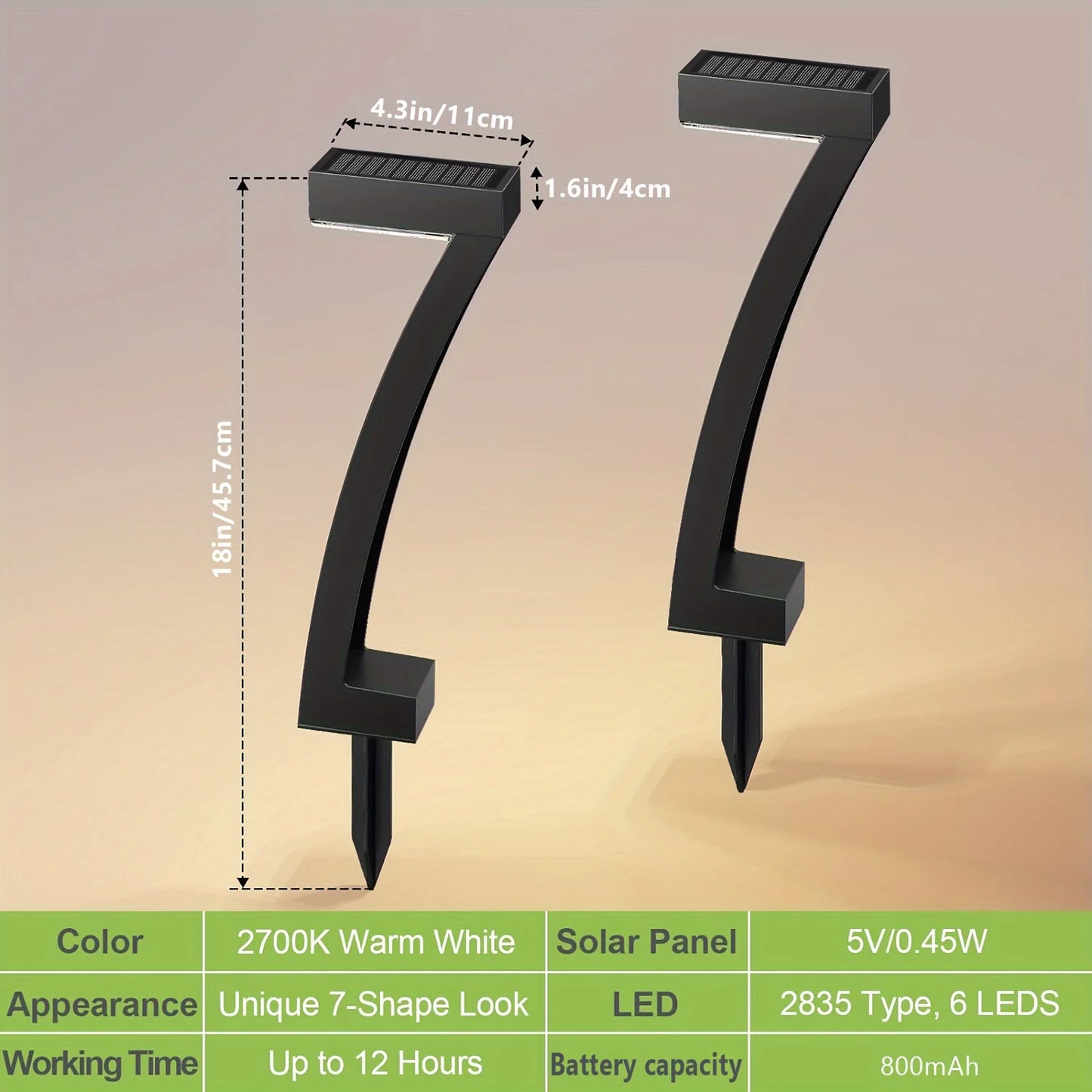 6Pack Bright Solar Outdoor Lights Pathway for Yard Walkway
