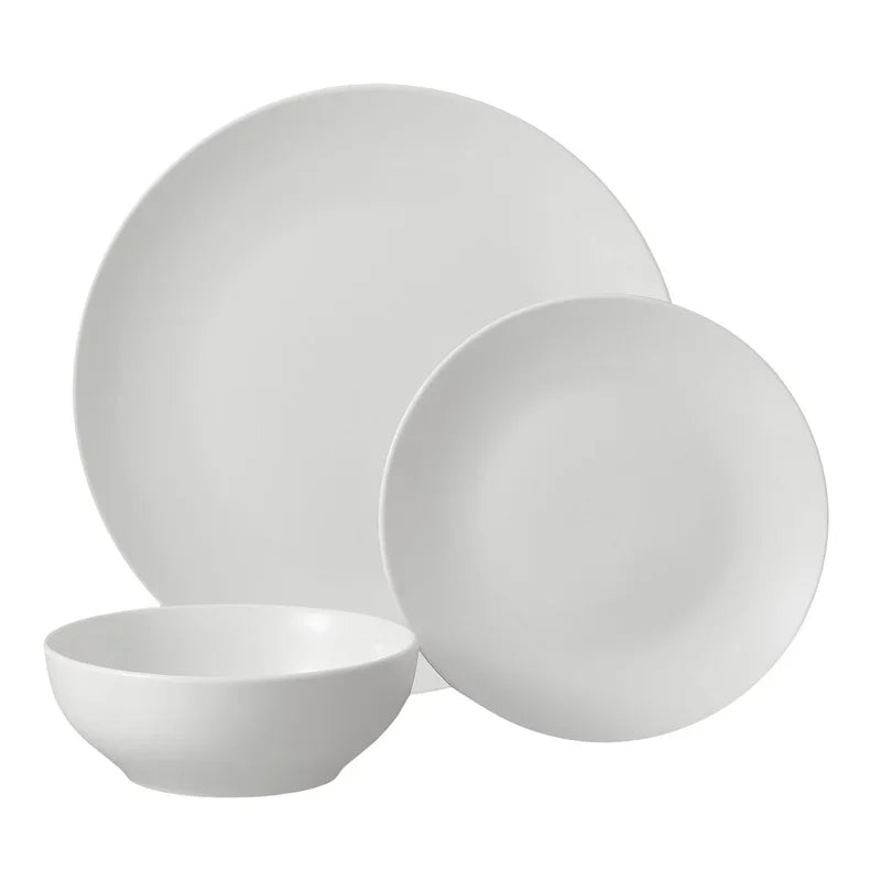 Stoneware 12 Piece Dinnerware Set Dishwasher Safe Elegance
