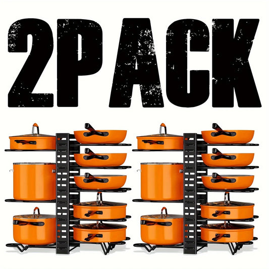 2 Pack Pot Rack Organizers for Kitchen Storage Rack