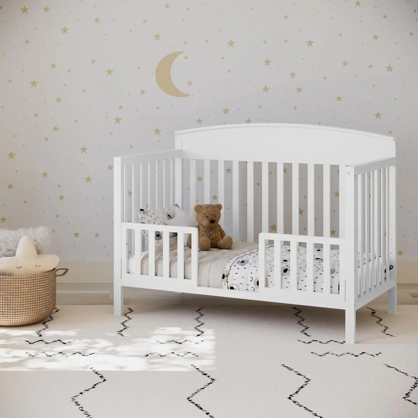 Hign-concerned 5 In 1 Convertible Crib To Toddler Bed