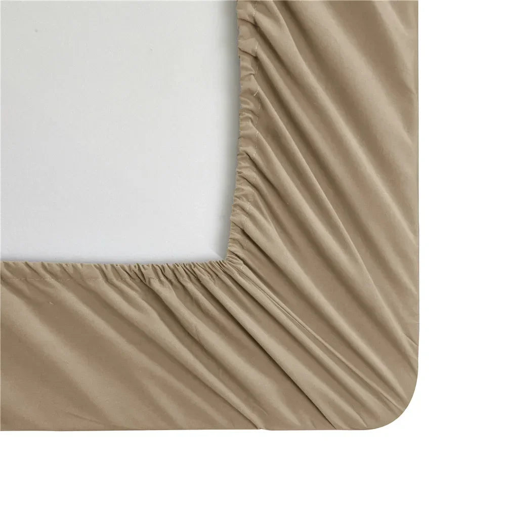 Solid Color Soft Brushed Bed Set Fitted Sheet Flat Sheet Pillowcase Bedding Set Twin Full Queen California King 3 Piece 4 Piece