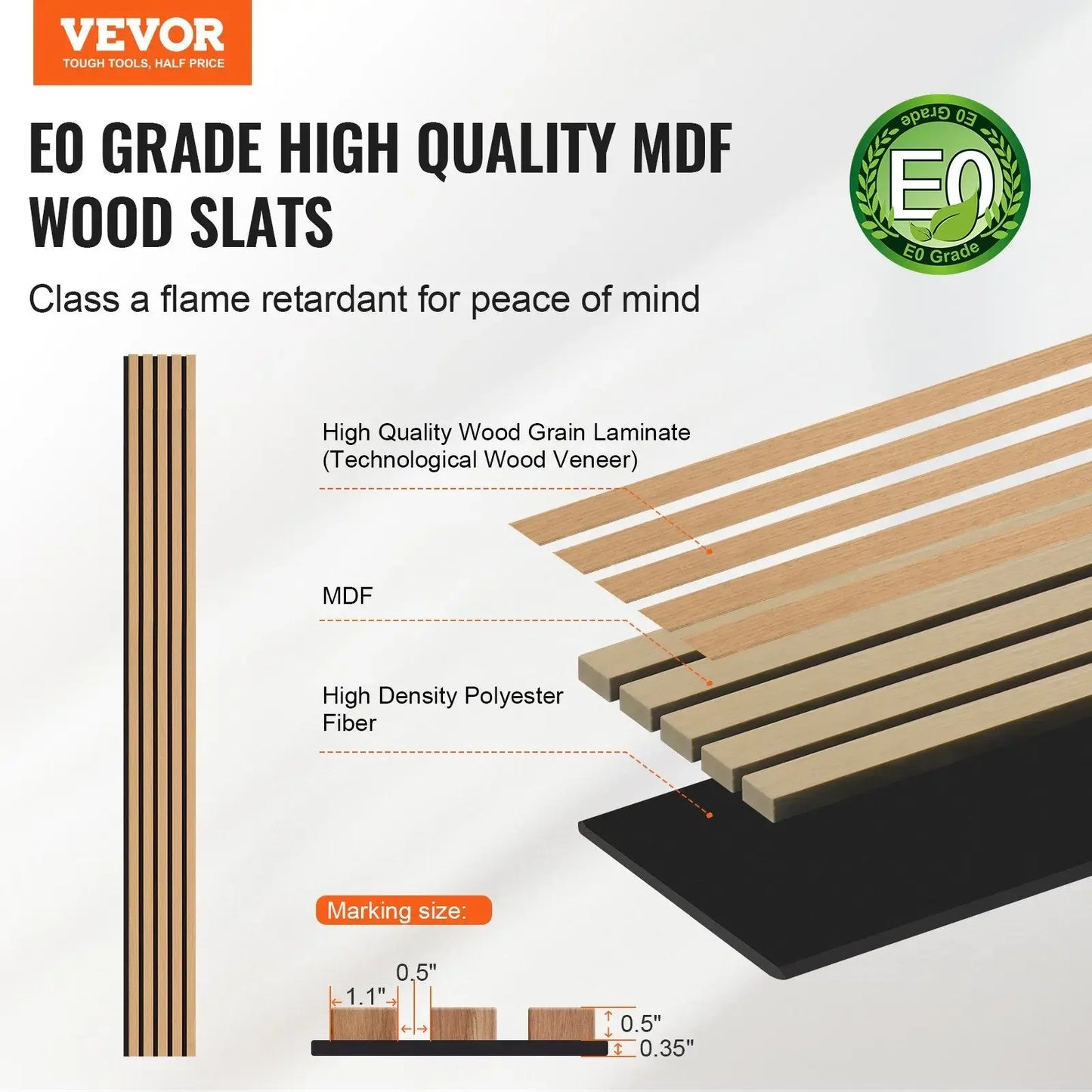 4 Piece Wood Slat Acoustic Panels 7.9 x 94.5 Inch Modern Wall Decor Light Oak