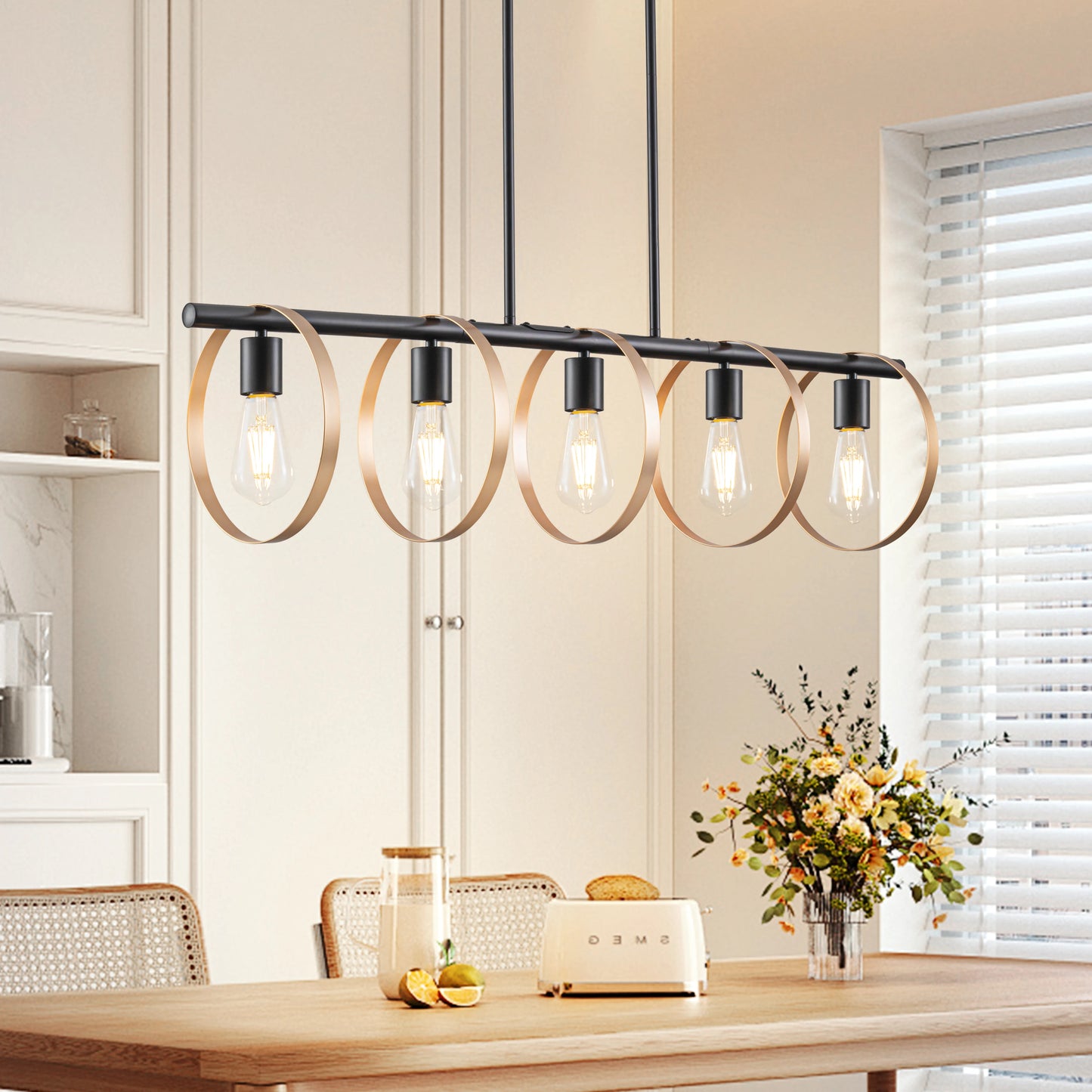 5/6 Light Dimmable Metal Kitchen Island Pendant Chandelier