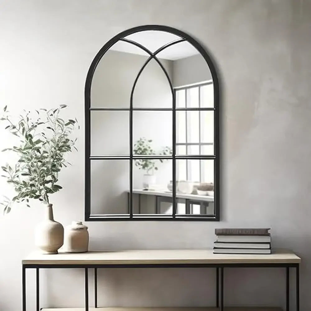 DUTRIEUX Arched Window Mirror Modern Iron Frame Vanity